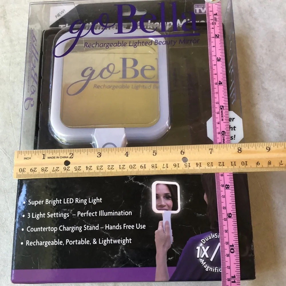 Go Bella Mirror As Seen On TV Ultimate Makeup Mirror Countertop Rechargeable LED